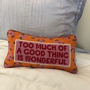 Furbish needlepoint pillow. Lightly used